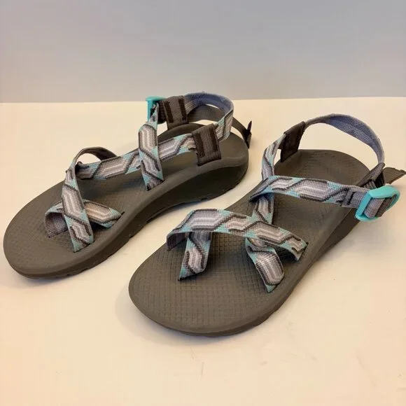 Chaco Z Cloud 2 Z2 Size 8 Women Candy Gray Turquoise Sport Sandal EUC - Picture 2 of 6